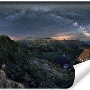 Fotobehang – Melkweg boven bergen, premium print, inclusief behanglijm
