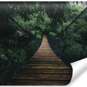 Fotobehang – Hangbrug in het oerwoud, premium print, inclusief behanglijm