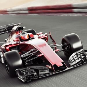Fotobehang – Formule I auto op het circuit, F1, 11 maten, Premium print, incl behanglijm