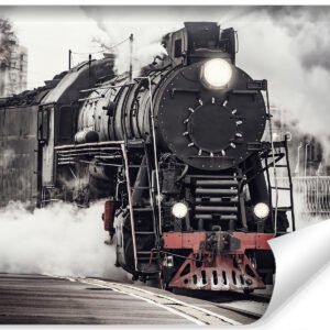 Fotobehang – Oude Stoomlocomotief II, Komt zo je kamer binnen rijden, incl behanglijm, 11 maten