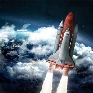 Fotobehang – Space shuttle verlaat de aarde, lancering, 11 maten, inclusief behanglijm