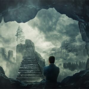 Fotobehang – Trap naar Fantasie land, Fantasy world, 11 maten, Premium Print, incl behanglijm