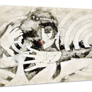 Schilderij – Abstracte Vrouw, Rotate, Ground, Premium Print, wanddecoratie