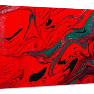 Schilderij – Abstract in Rood en Groen, Super scherpe print, 2 maten
