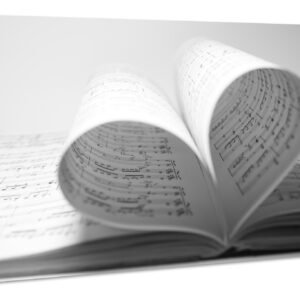 Schilderij – Liefde voor Muziek, zwart/wit, Bladmuziek, Premium Print