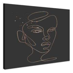 Schilderij – Silhouet in Goud, Vrouw, Premium Print