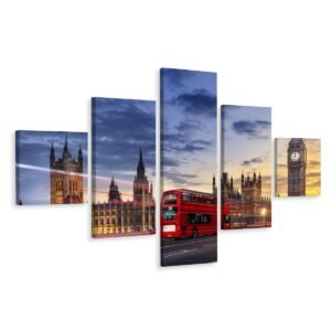 Schilderij – Panorama of Westminster and Big Ben, London premium Print