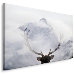 Schilderij – Het gewei van een Hert, Premium Print