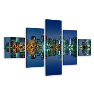 Schilderij – Prachtige Skyline van Miami, USA, Premium Print