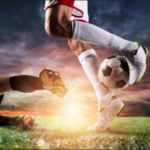 Fotobehang - Voetbal wedstrijd, te koop in 11 maten, Kinderkamer, inclusief behanglijm