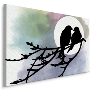 Schilderij – Verliefde Vogels, 5 luik, Premium Print