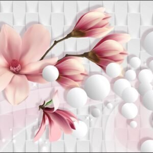 Fotobehang – Prachtige Magnolia, 3D look, te koop in 11 maten, Premium Print, incl behanglijm