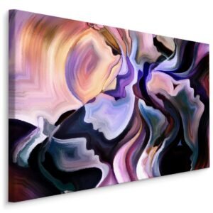 Schilderij – Abstractie en Gezichten, Premium Print