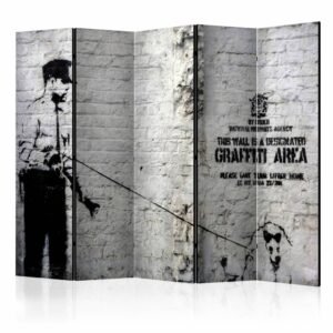 Vouwscherm / Kamerscherm – Graffiti Area, Banksy 225x172cm , gemonteerd geleverd, dubbelzijdig geprint