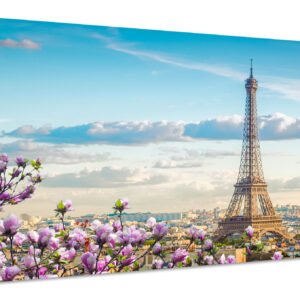 Schilderij - Lente in Parijs, Eiffeltoren, 2 maten,Premium print