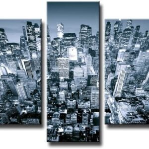 Schilderij – New York in zwart en wit, 5 luik, 160x80cm