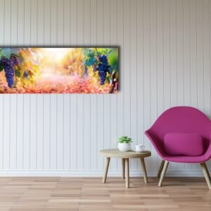 Schilderij -Druiven aan wijnranken, Premium print (wanddecoratie)