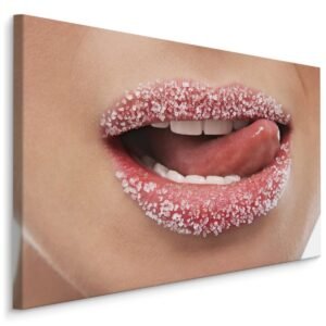 Schilderij – Zoete lippen, premium print