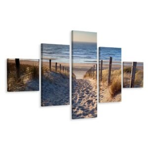Schilderij – Pad naar de Noordzee, 3 maten , Multikleur , Premium print