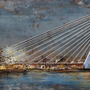 Schilderij - Metaalschilderij -60x150cm- Erasmusbrug Rotterdam